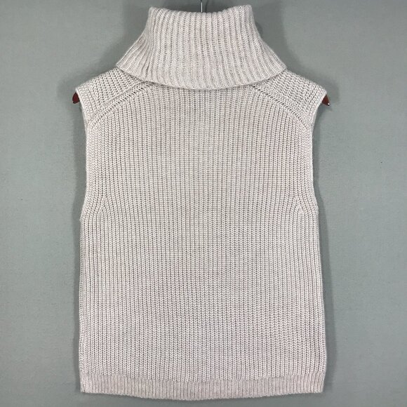 Express Sweater Vest Women's XS Pink Chunky Knit Cowl Turtleneck Sleeveless Soft - Picture 2 of 8